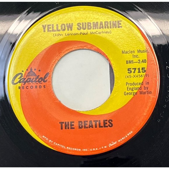 The Beatles Eleanor Rigby / Yellow Submarine 45 Rock Capitol 5715 VG+ Vinyl - Picture 2 of 4